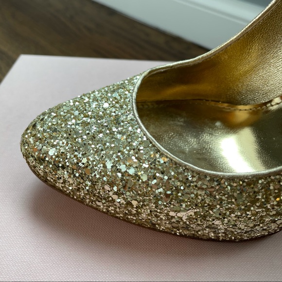 Miu Miu Argento gold glitter heels - Picture 4 of 7
